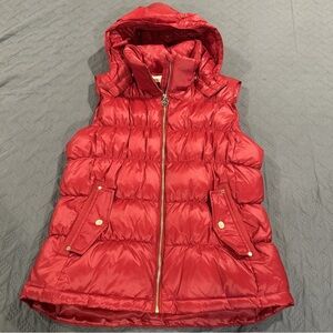 Michael Kors Cherry Puffer Vest with Hood size L